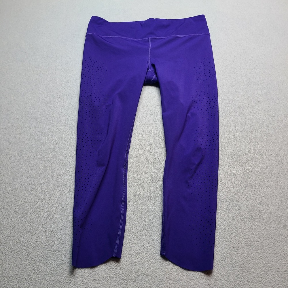 Athleta Leggings Womens Medium Purple Excellent Perforated Crop Yoga Pants